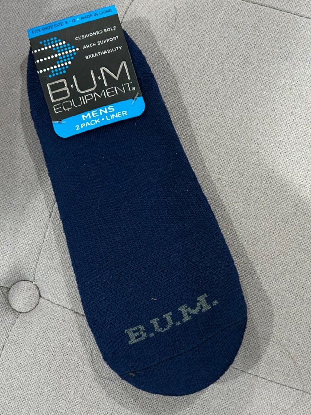 Brand New BUM Men's / Unisex Socks - 2 Pack -- Liner NWT